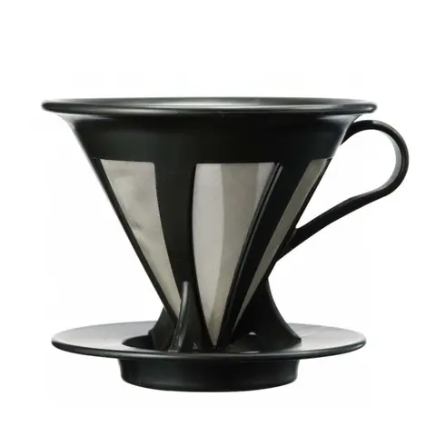 Hario 02 Kendinden Filtreli Dripper (Siyah)