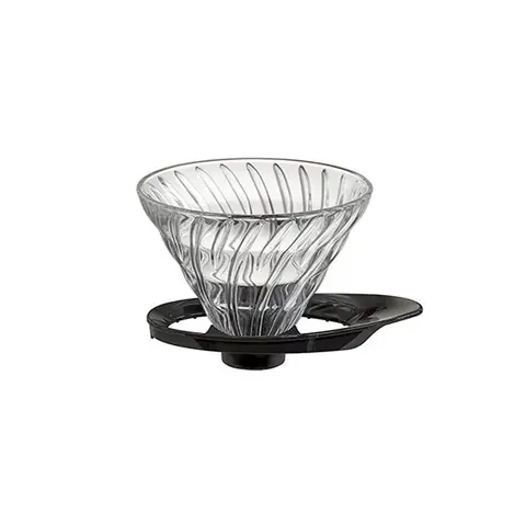Hario V60 02 Cam Dripper Siyah | Isıya Dayanıklı Cam Kahve Demleyici